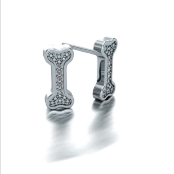 Natural Diamond Dog Bone Earrings - Picture 7 of 10